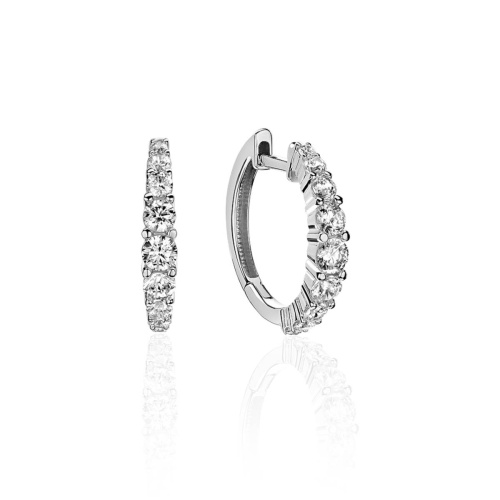 Серьги из белого золота 585 пробы с фианитами 01С1213732