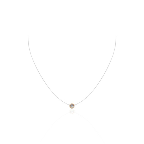 Колье из красного золота 585 пробы с фианитом 01Л111693