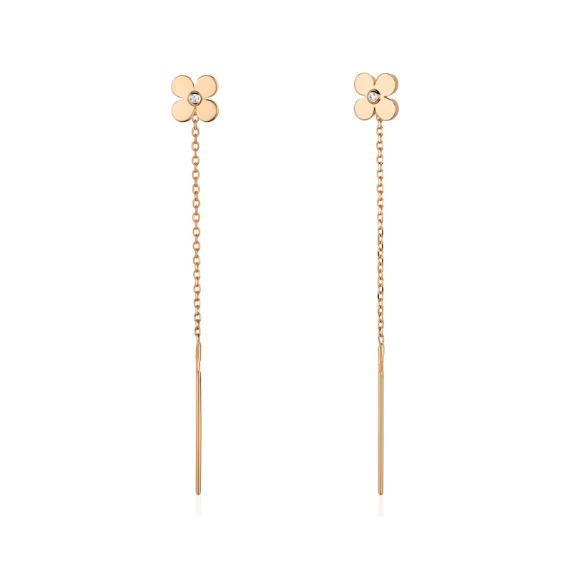 Серьги из красного золота 585 пробы с фианитами 01С1115573