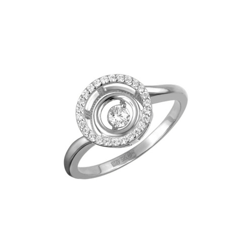 Кольцо из белого золота 585 пробы c фианитами 01К1212963