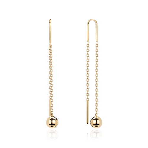 Серьги из желтого золота 585 пробы без вставок 01С0316234