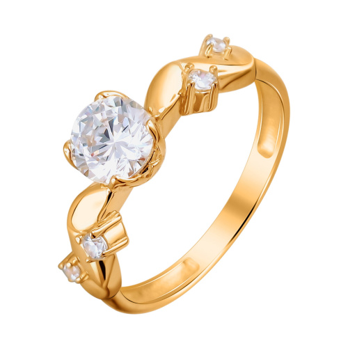 Кольцо из красного золота 585 пробы с фианитами 01К1113081