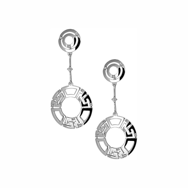 Серьги из белого золота 585 пробы с бриллиантами 01С626504