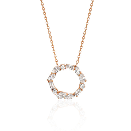 Колье из красного золота 585 пробы с фианитами 01Л112142