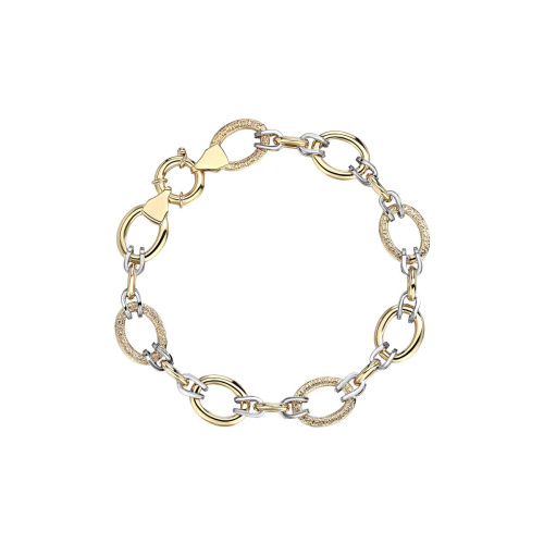 Браслет из комбинированного золота 585 пробы без вставок 01Б063115Ж