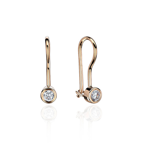 Серьги из красного золота 585 пробы с фианитами 01С116471