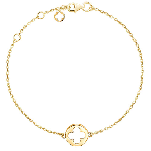 Браслет "Клевер" из желтого золота 585 пробы без вставок 01Б032727