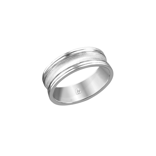 Кольцо обручальное из белого золота 585 пробы без вставок 01О020560