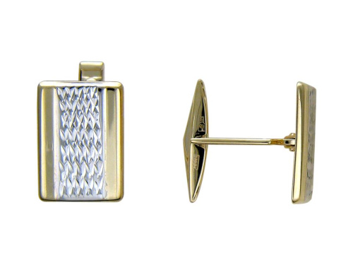 Запонки из желтого золота 585 пробы без вставок 01Н730247