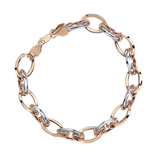 Браслет из комбинированного золота 585 пробы без вставок 01Б063126