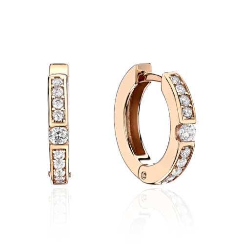 Серьги из красного золота 585 пробы с фианитами 01С1113954