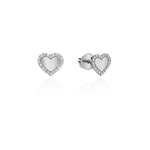 Серьги из белого золота 585 пробы с фианитами 01С1215020