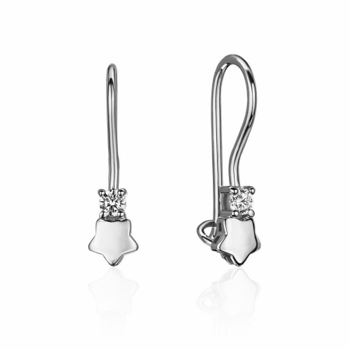 Серьги из платины 585 пробы с фианитами 01С1917008-585