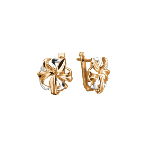 Серьги из красного золота 585 пробы без вставок 01С0112833Р