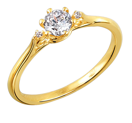 Кольцо из желтого золота 585 пробы с фианитами 01К1313110