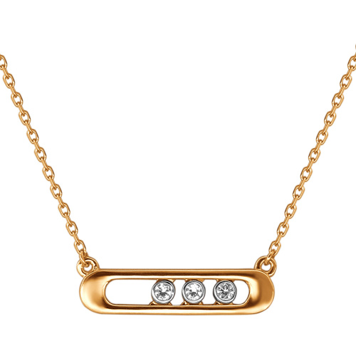 Колье из красного золота 585 пробы с фианитами 01Л111885Р