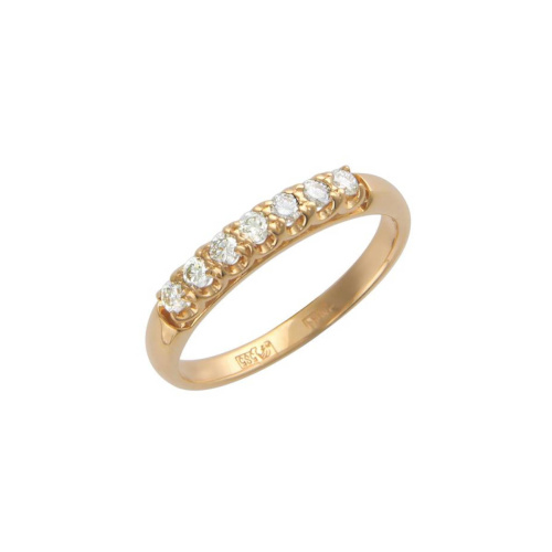 Кольцо из красного золота 585 пробы с фианитами 01К115160