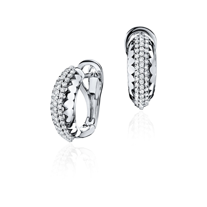 Серьги из белого золота 585 пробы с бриллиантами 01С6214099