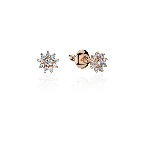 Серьги из красного золота 585 пробы с фианитами 01С1114870