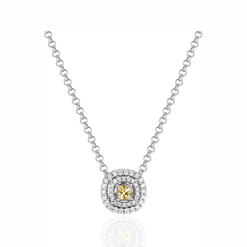 Колье из белого золота 585 пробы с сапфирами и бриллиантами 01Л622011-3