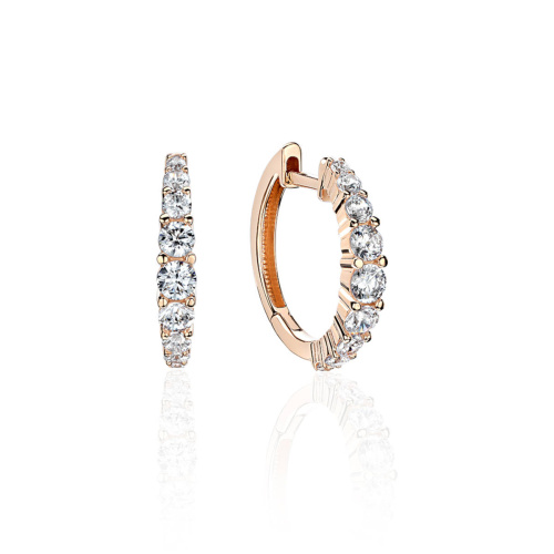 Серьги из красного золота 585 пробы с фианитами 01С1113732