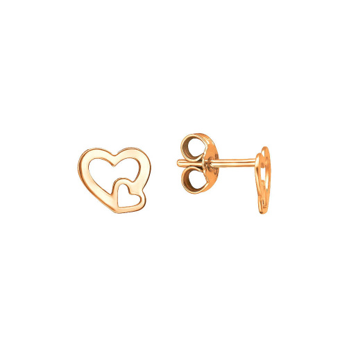 Серьги из красного золота 585 пробы без вставок 01С0112549