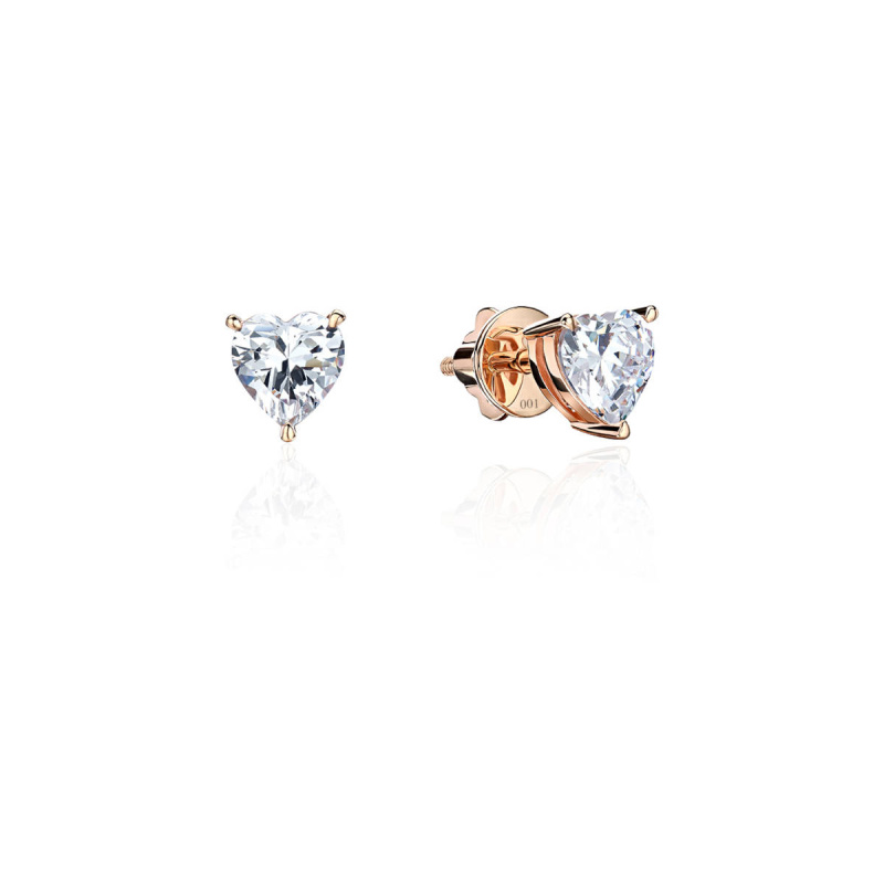 Серьги из красного золота 585 пробы с фианитами 01С1113908