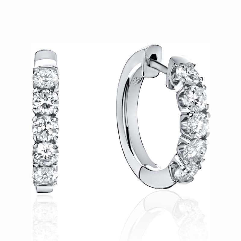 Серьги из белого золота 585 пробы с бриллиантами 01С6214185