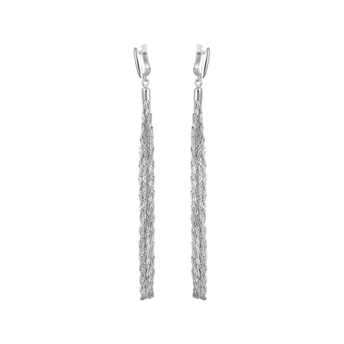 Серьги кисти из белого золота 585 пробы без вставок 01С7212858