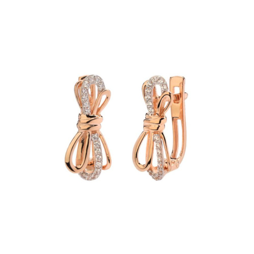 Серьги из красного золота 585 пробы с фианитами 01С1114495Р