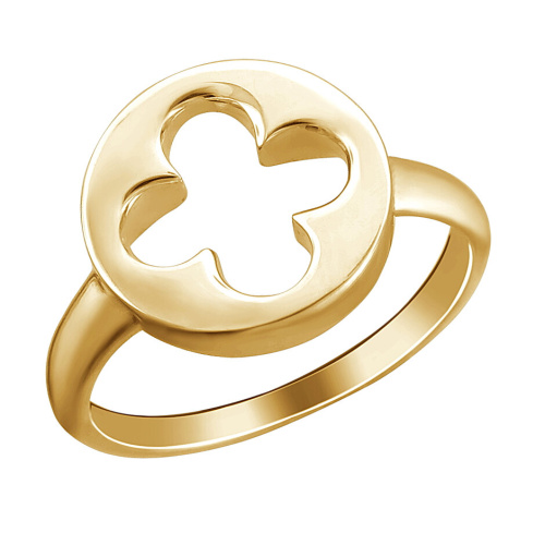 Кольцо из желтого золота 585 пробы без вставок 01К0313938