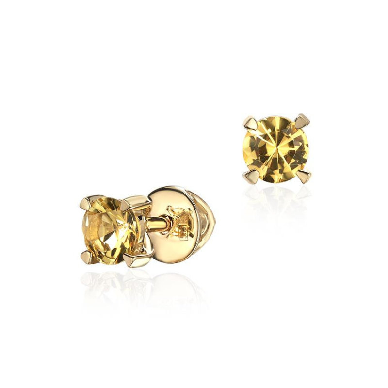 Серьги из желтого золота 585 пробы с гелиодорами 01С3313446-3