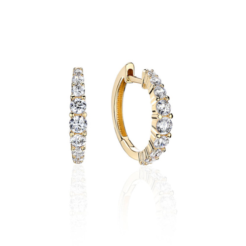 Серьги из желтого золота 585 пробы с фианитами 01С1313732