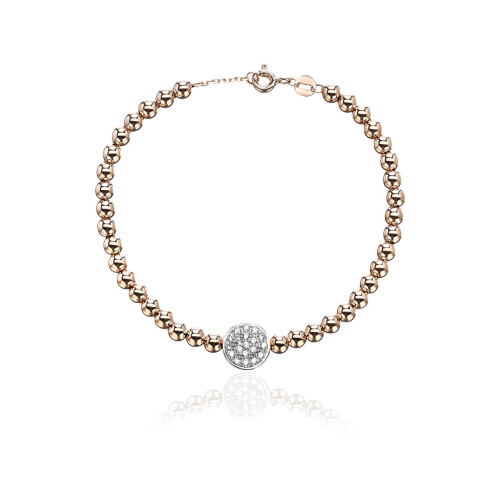 Браслет из красного золота 585 пробы с фианитами 01Б112869Р