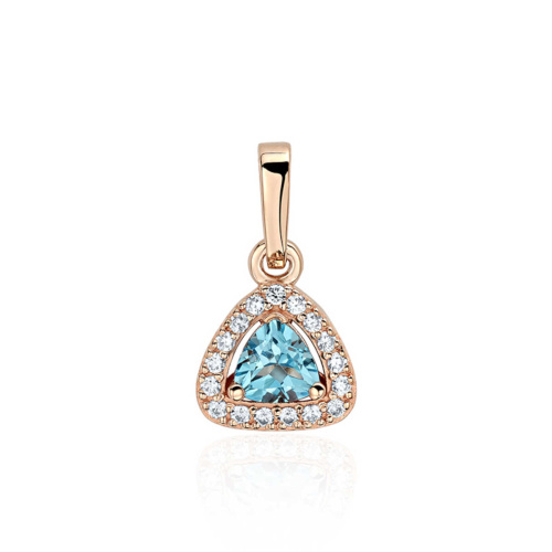 Подвеска из красного золота 585 пробы с топазом и фианитами 01П3113965-1