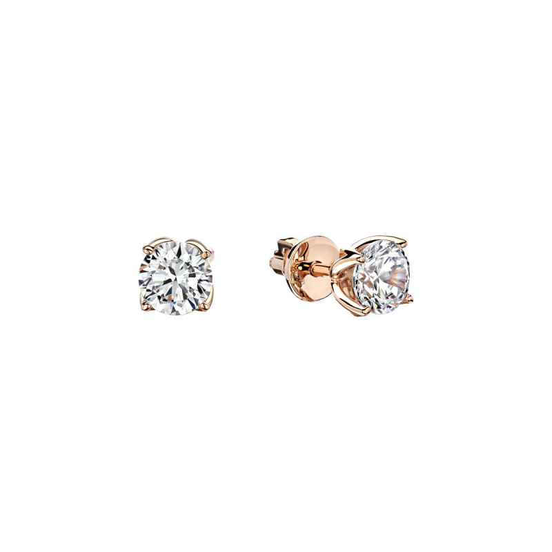 Серьги из красного золота 585 пробы с фианитами 01С1113839