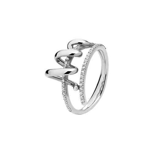 Кольцо из белого золота 585 пробы с фианитами 01К1212715