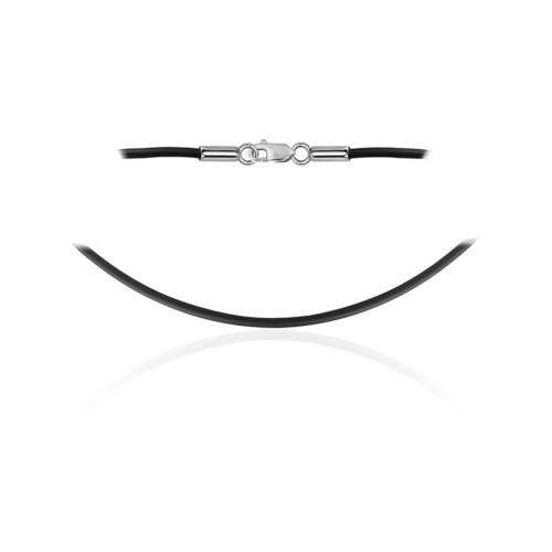 Колье на основе каучукового шнура с замком из белого золота 585 пробы 0РЛ020544