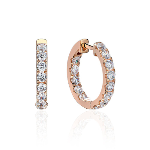 Серьги из красного золота 585 пробы с фианитами 01С1115052