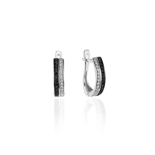 Серьги из белого золота 585 пробы с фианитами 01С225250-1