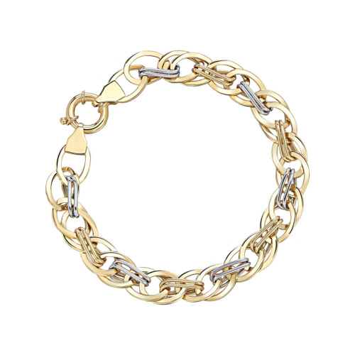 Браслет из комбинированного золота 585 пробы без вставок 01Б0621082Ж