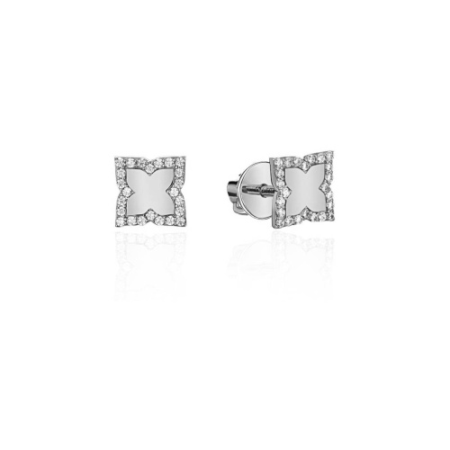 Серьги из белого золота 585 пробы с фианитами 01С1213921