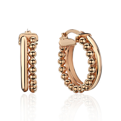 Серьги из красного золота 585 пробы без вставок 01С0116011