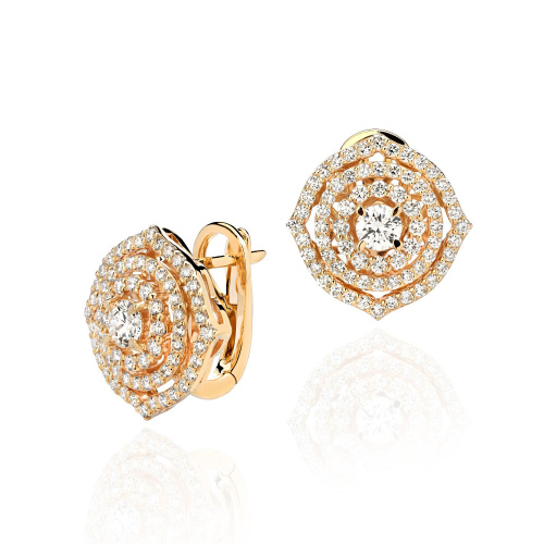 Серьги из желтого золота 585 пробы с бриллиантами 01С6314646