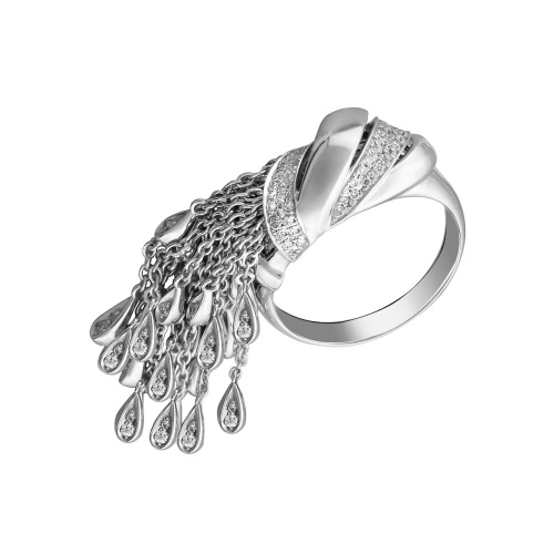 Кольцо из белого золота 585 пробы с бриллиантами 01К6214242