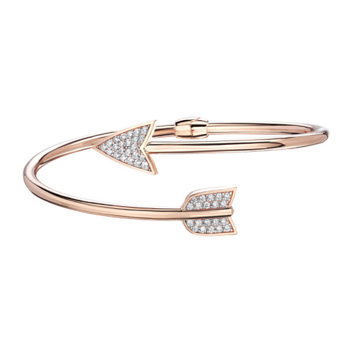 Браслет конго из красного золота 585 пробы с фианитами 01Б1121015Р