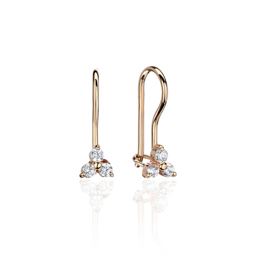 Серьги из красного золота 585 пробы с фианитами 01С118269