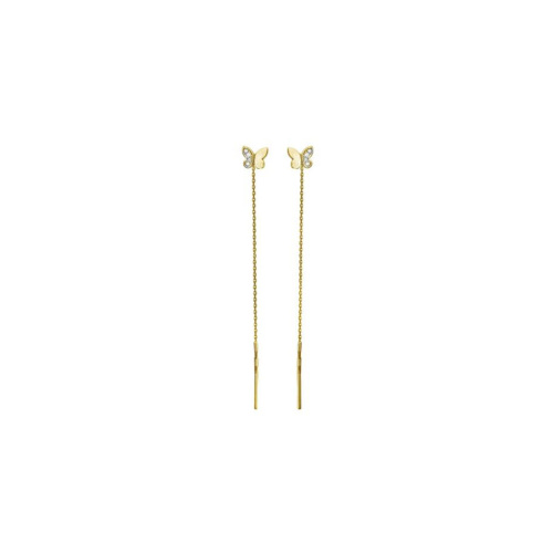 Серьги из желтого золота 585 пробы с фианитами 01С137361