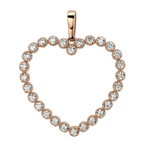 Подвеска "Сердце" из красного золота 585 пробы с фианитами 01П1131000