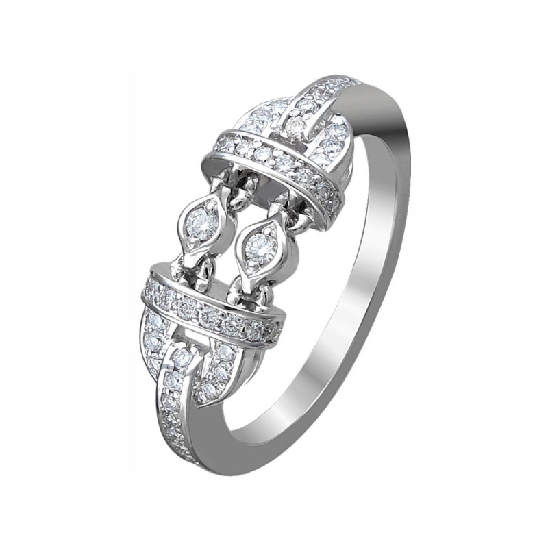 Кольцо из белого золота 585 пробы с бриллиантами 01К6213383